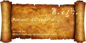 Matusz Árpád névjegykártya