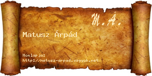 Matusz Árpád névjegykártya