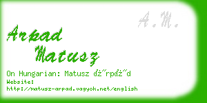 arpad matusz business card